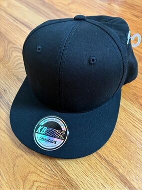 KBETHOS Black Snapback Hat Adjustable Flat Bill Baseball Cap New